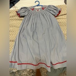 Girls smocked Christmas dress